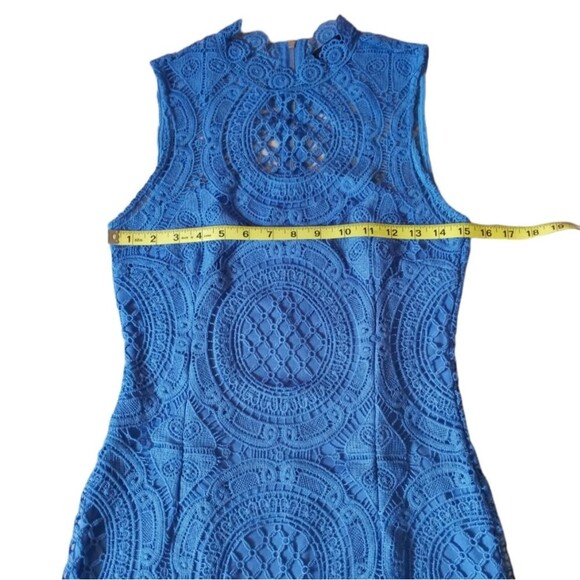 I.N. SAN FRANCISCO BLUE LACE DRESS SIZE 9 - Picture 8 of 10